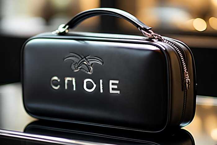 香奈儿黑色皮革便携化妆包；香奈儿漆皮化妆包