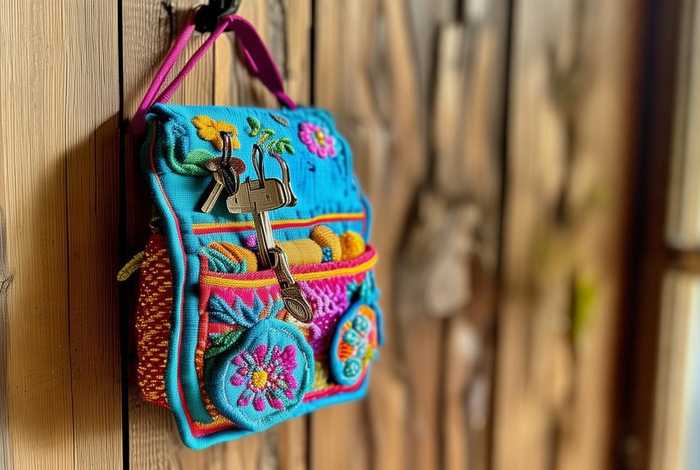 手工布包100种做法放钥匙 手工布做的钥匙包