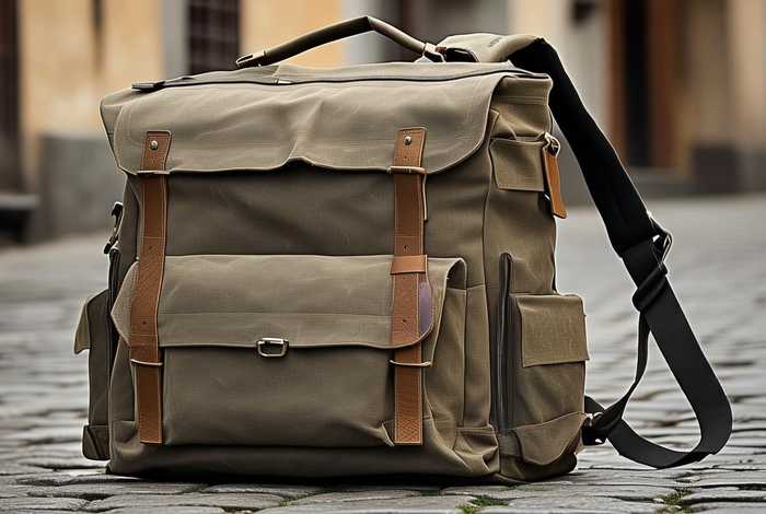 特大号男士帆布单肩包，男士大号双肩帆布背包