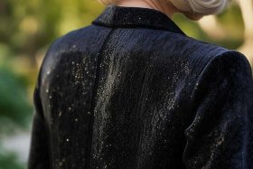 中老年女式薄款夹克黑色金丝绒 - 中老年女式夹克外套短款