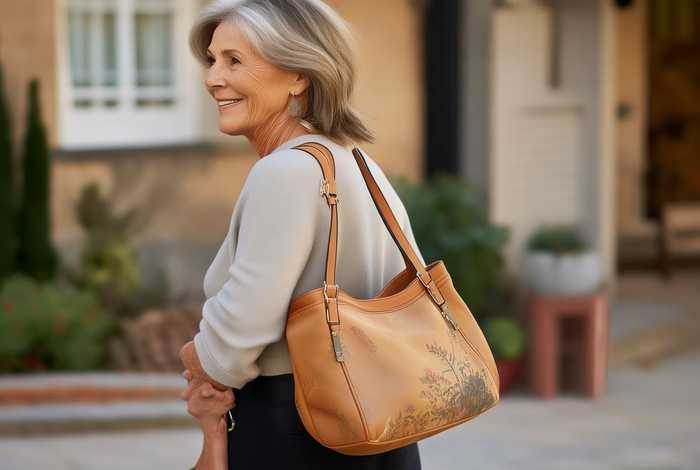 中老年女单肩斜挎包 - 中老年女单肩斜挎包图片