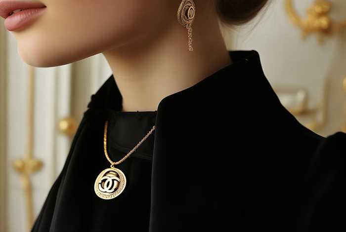 香奈儿k金耳环；香奈儿黄金耳环