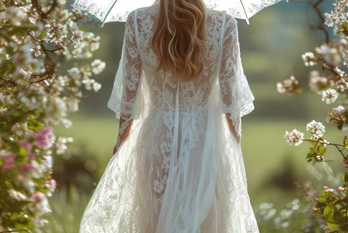 长款白色蕾丝连衣裙穿搭，白色长款蕾丝连衣裙搭配什么外搭