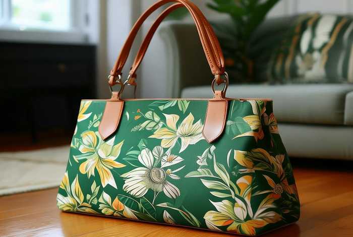 中老年绿叶白花单肩包 - 中老年人花布双肩包 中老年绿叶白花单肩包 - 中老年人花布双肩包