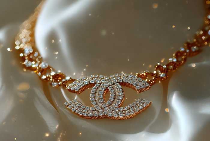 香奈儿金色水钻项链（香奈儿双c水钻项链）