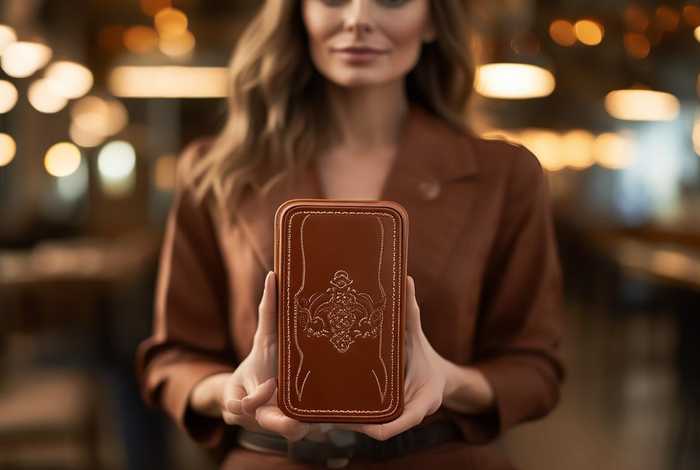 手机皮包女士、女士真皮手机包