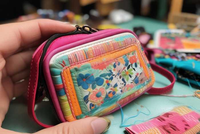 手机包迷你斜挎包自制教程；自制手机包包迷你挎包