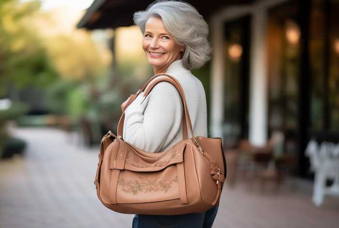 中老年女单肩斜挎包 - 中老年女单肩斜挎包图片
