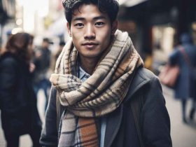 loewe罗意威羊毛棋盘格绒线围巾男女同款黑白色 - 罗意威 loewe围巾