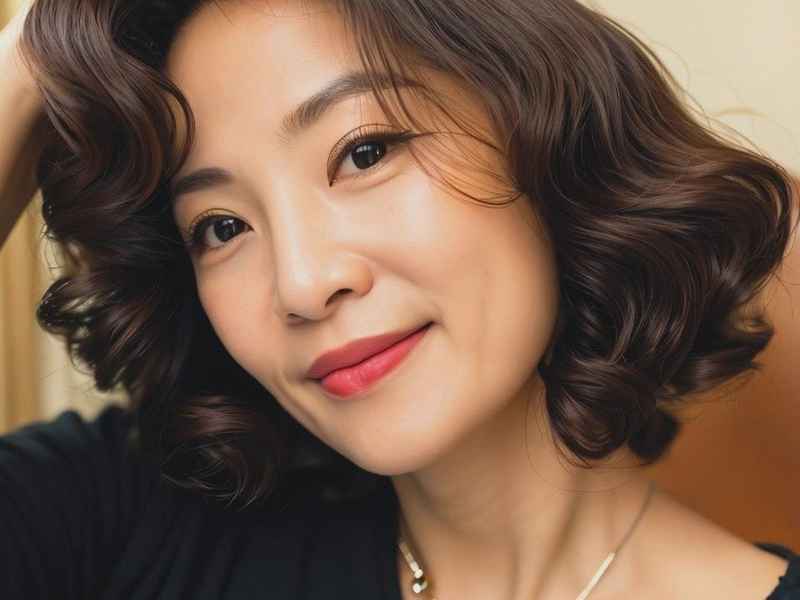 中年女士中长发发型图片，中年女士中长发发型图片老年发型短发烫发