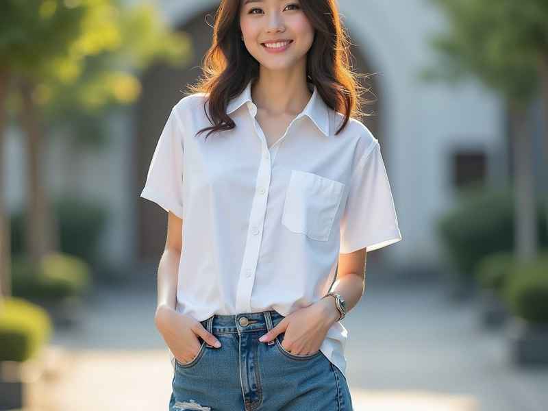 女款短袖衬衫；女款短袖衬衫后片可断开吗？