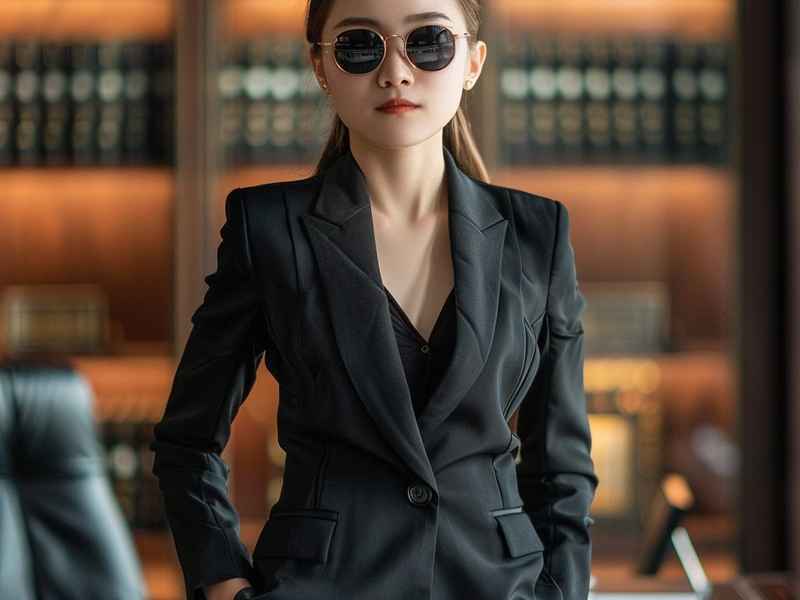 女士黑色套装图片、女士黑色套装图片夏天