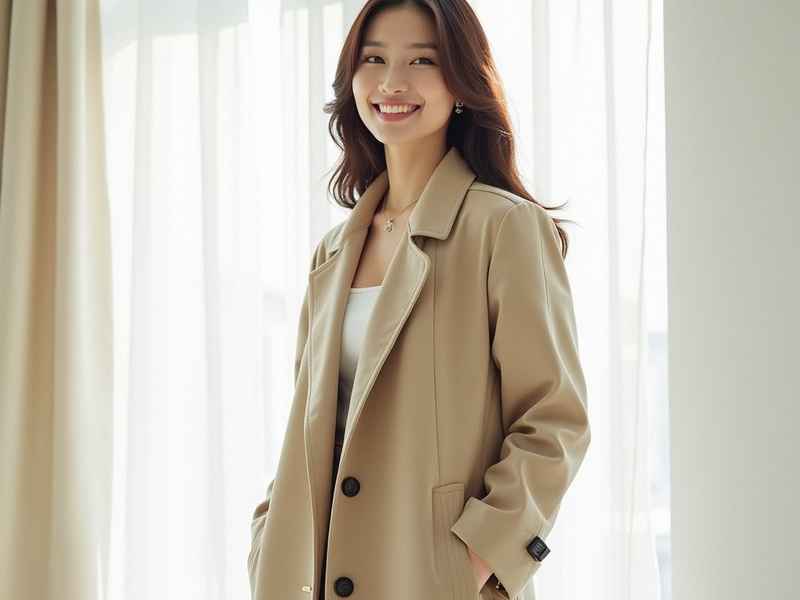 尚静中长款女士风衣 女式中长款时尚风衣