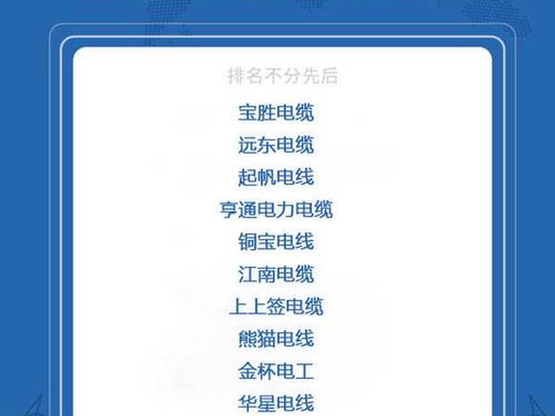 2020电线十大名牌排行榜(2020电线十大名牌排行榜有哪些) 2020电线十大名牌排行榜(2020电线十大名牌排行榜有哪些)