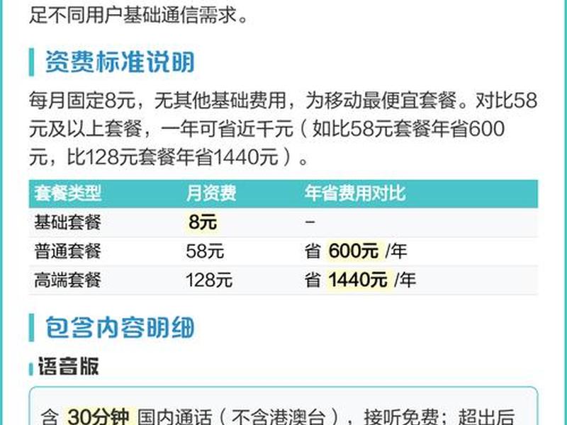8元的移动套餐包含什么(8元的移动套餐包含什么东西) 8元的移动套餐包含什么(8元的移动套餐包含什么东西)